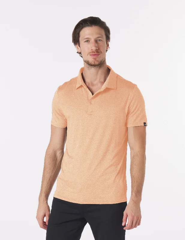 Men's polo t - shirts with a contrast collar for a preppy lookPin Seeker Polo: Orange Wine Heather