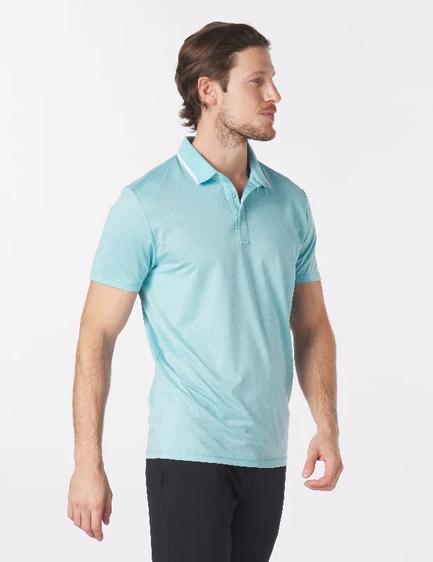 Men's thermal t - shirts with a high - neck design for cold weatherPower Fade Polo: Hydrangea