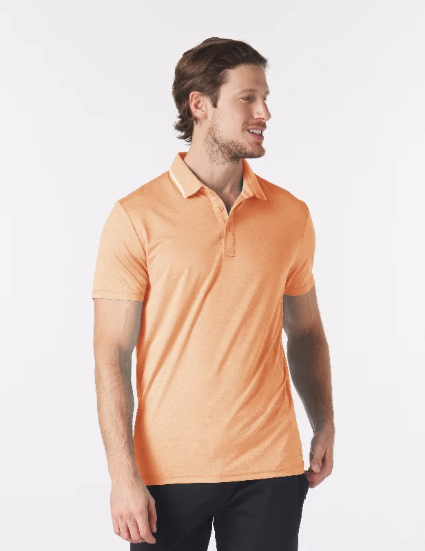 Men's smart - casual checkered t - shirts for semi - formal occasionsPower Fade Polo: Orange Wine