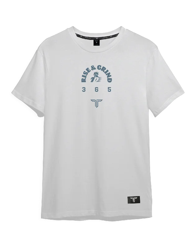 Men's tie - dye t - shirts with a bohemian styleRise & Grind 365 T-Shirt - White