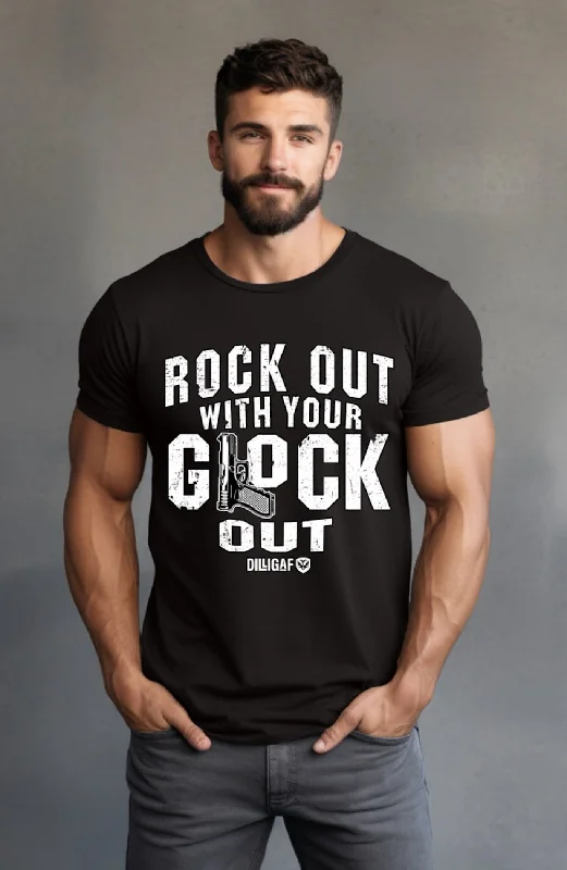 Men's antimicrobial t - shirts for odor - free freshness during travelRock Out, Glock Out T-Shirt