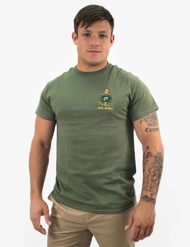 Men's short - sleeve linen t - shirts for summer beach outingsEssential Heavy Cotton T-Shirt - Military Green