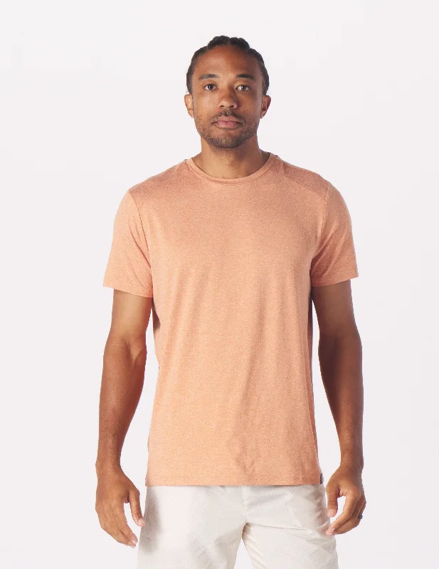Men's smart - casual checkered t - shirts for semi - formal occasionsSalton Short Sleeve: Tangerine Heather