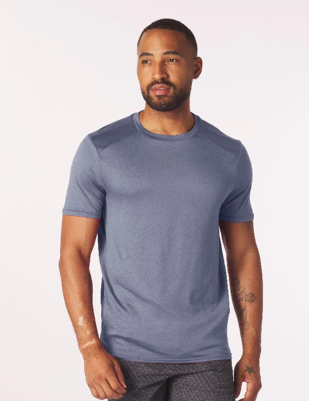 Men's distressed denim - look t - shirts with a rugged appealSalton Short Sleeve: Washed Blue Heather