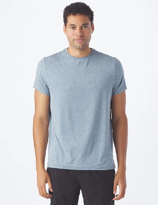 Men's organic cotton crew - neck t - shirts for everyday comfortSalton Short Sleeve: Denim Blue Heather