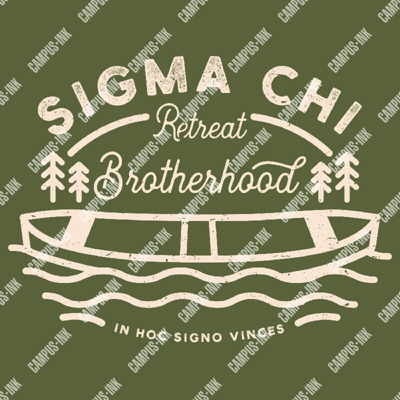 Men's mock - neck t - shirts with a modern and sleek styleSigma Chi Brotherhood Retreat Lake Design Men's mock - neck t - shirts with a modern and sleek styleSigma Chi Brotherhood Retreat Lake Design