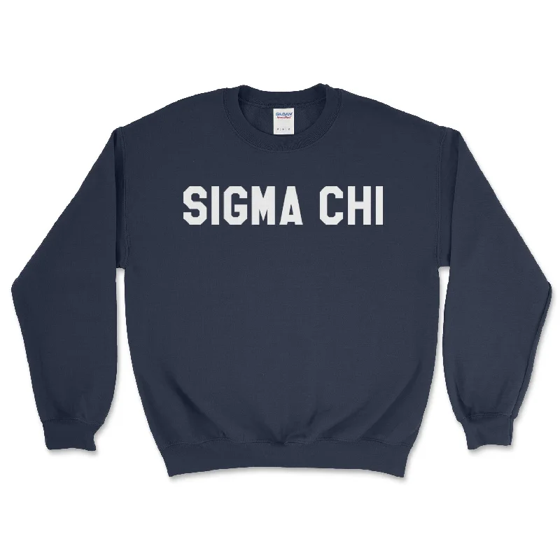 Men's v - neck muscle t - shirts for a body - building aestheticSigma Chi College Block Crewneck Sweatshirt Men's v - neck muscle t - shirts for a body - building aestheticSigma Chi College Block Crewneck Sweatshirt