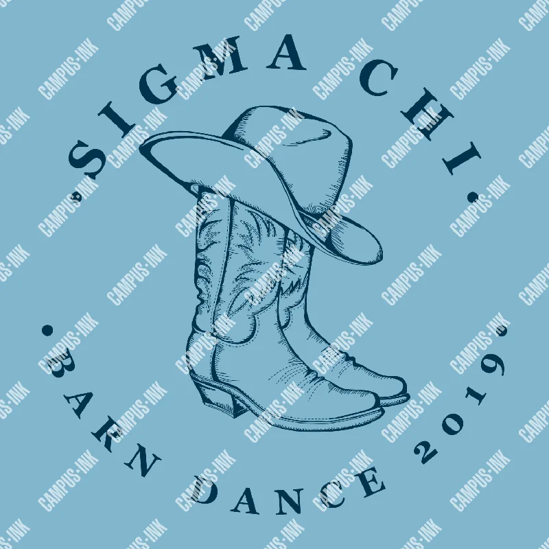 Men's moisture - wicking athletic t - shirts for intense workoutsSigma Chi Cowboy Boots Design