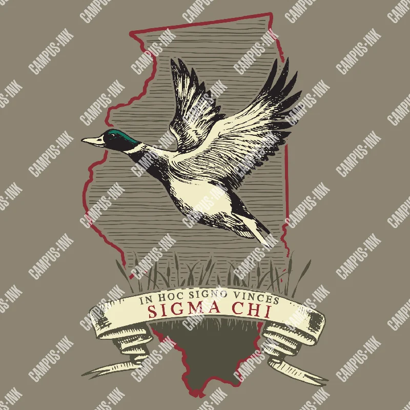 Men's mock - neck t - shirts with a modern and sleek styleSigma Chi Duck Design