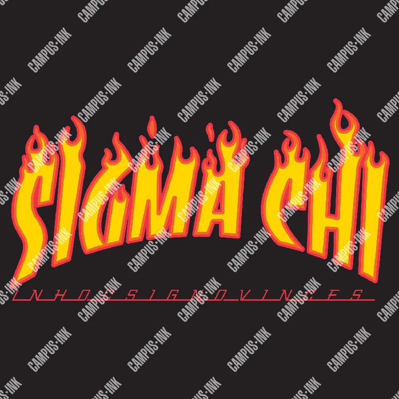Men's thermal t - shirts with a high - neck design for cold weatherSigma Chi Fire Design Men's thermal t - shirts with a high - neck design for cold weatherSigma Chi Fire Design