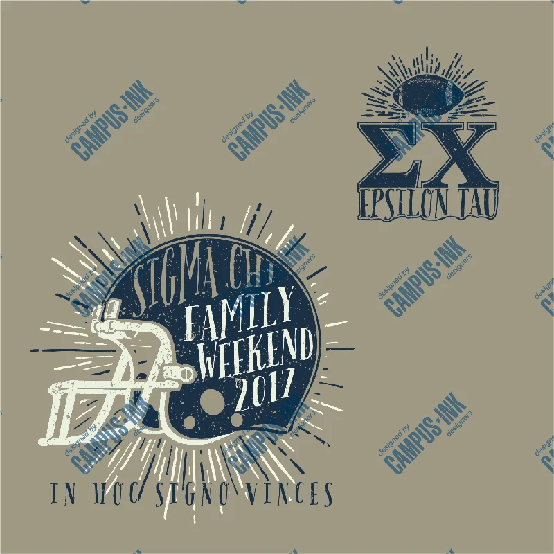 Men's tie - dye t - shirts with a bohemian styleSigma Chi Football Family Weekend Design
