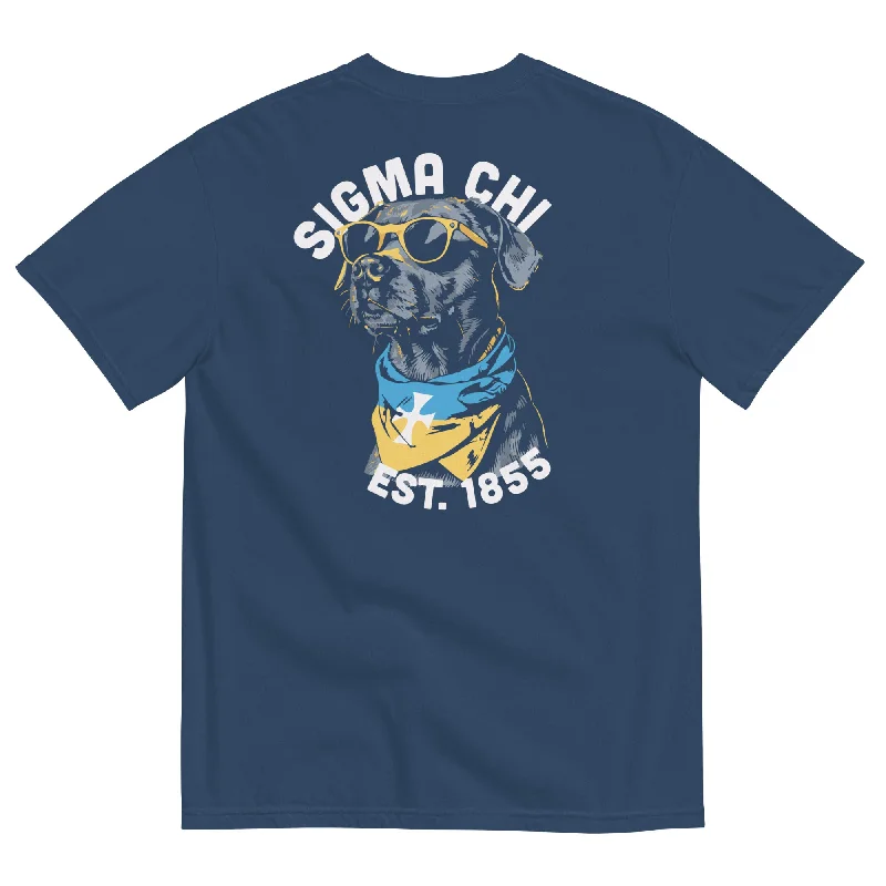 Men's smart - casual checkered t - shirts for semi - formal occasionsDrop 001: Sigma Chi Fraternity Dawg T-Shirt by Comfort Colors
