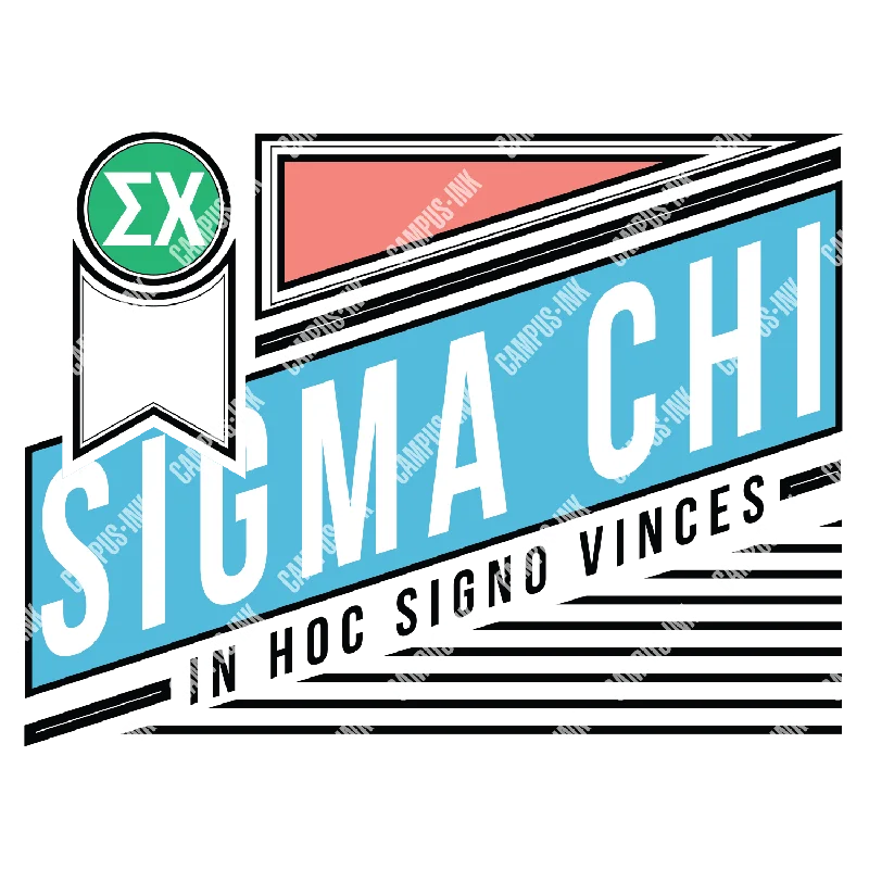 Men's slim - fit graphic t - shirts with vintage rock band printsSigma Chi Geometric Design Men's slim - fit graphic t - shirts with vintage rock band printsSigma Chi Geometric Design