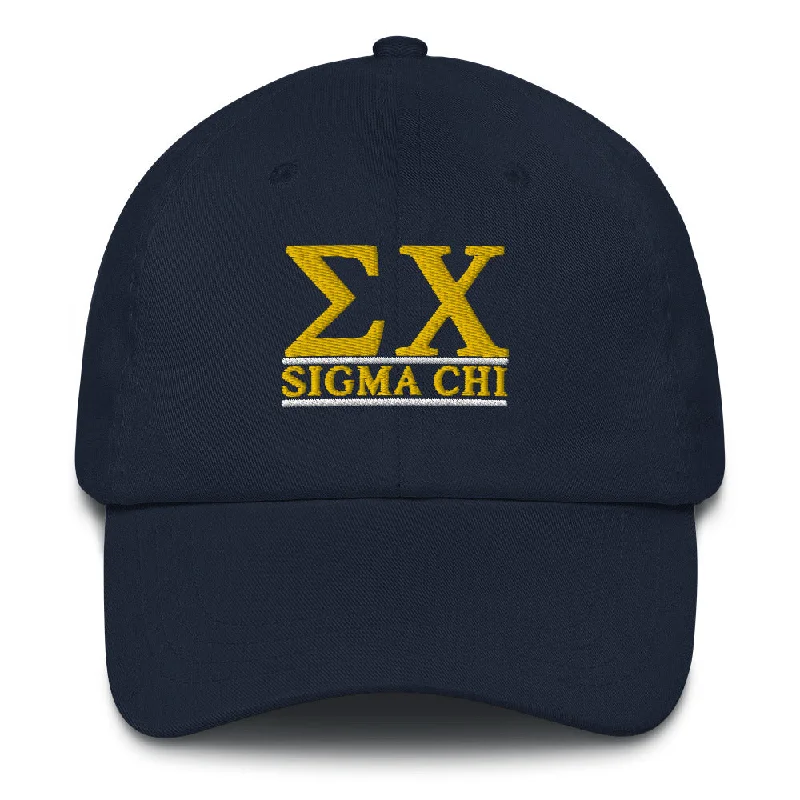 Men's v - neck muscle t - shirts for a body - building aestheticSigma Chi Greek Letters Dad Hat (Navy) Men's v - neck muscle t - shirts for a body - building aestheticSigma Chi Greek Letters Dad Hat (Navy)