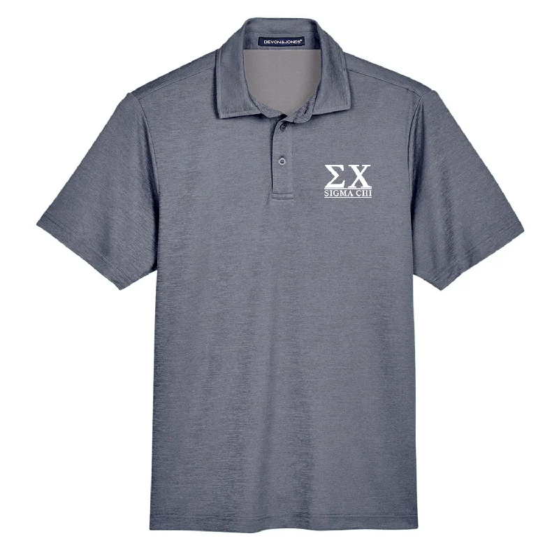 Men's organic cotton crew - neck t - shirts for everyday comfortSigma Chi Greek Letters Performance Polo (Navy) Men's organic cotton crew - neck t - shirts for everyday comfortSigma Chi Greek Letters Performance Polo (Navy)
