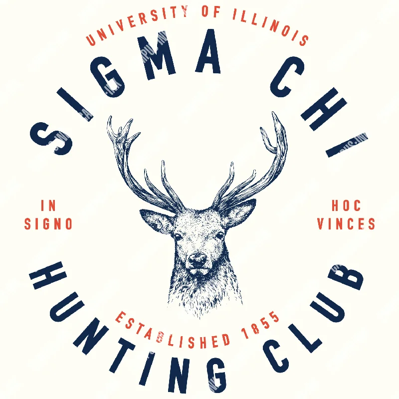 Men's plus - size pocket t - shirts with a classic lookSigma Chi Hunting Club Deer Design Men's plus - size pocket t - shirts with a classic lookSigma Chi Hunting Club Deer Design