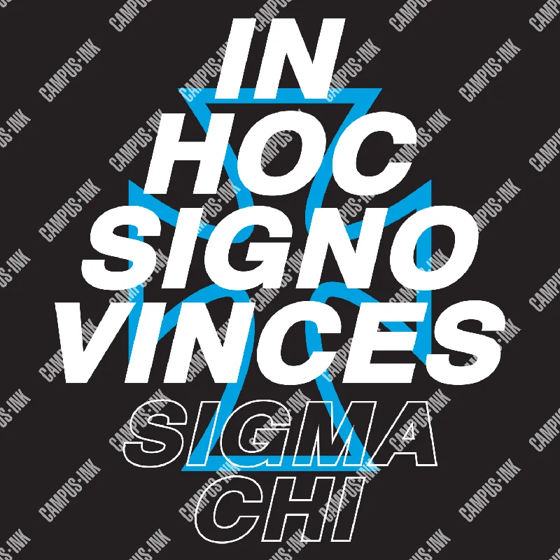 Men's button - front t - shirts with a unique artistic printSigma Chi Italicized Design