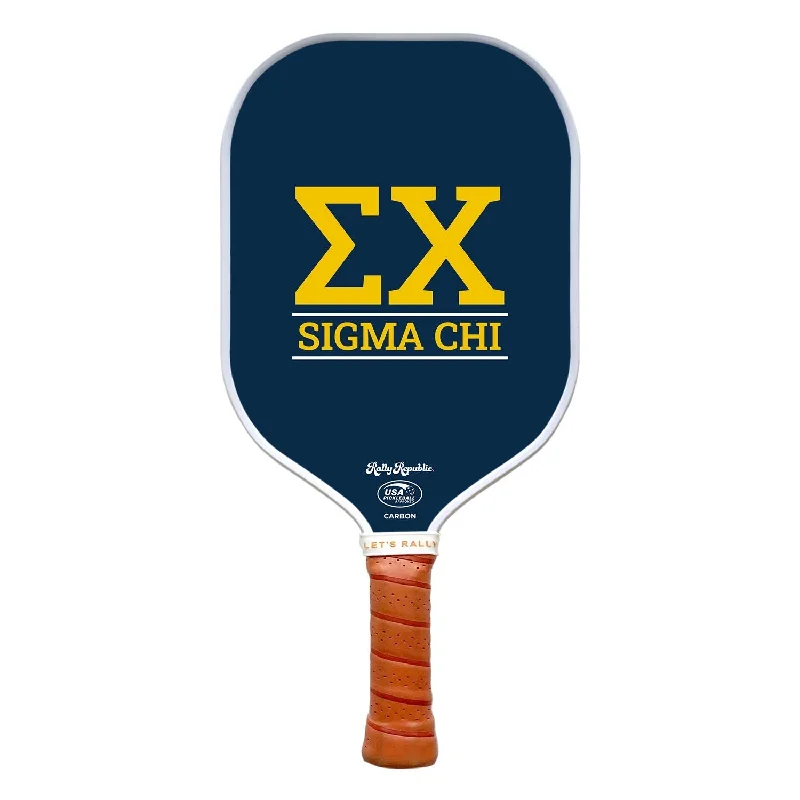 Men's lightweight performance t - shirts for running marathonsSigma Chi Letters Navy Greek Letter Pickleball Paddle Men's lightweight performance t - shirts for running marathonsSigma Chi Letters Navy Greek Letter Pickleball Paddle