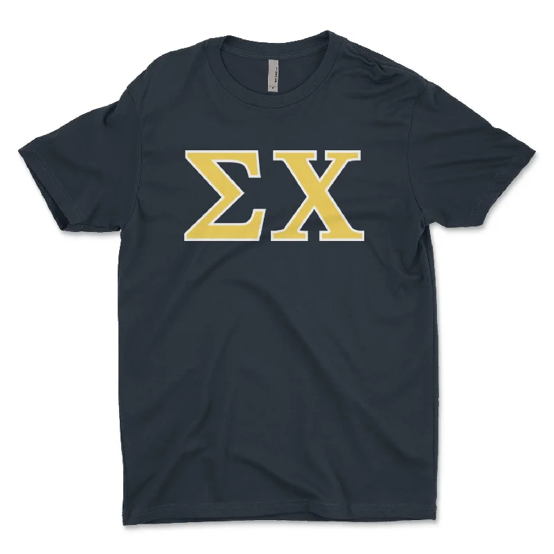 Men's UV - protection t - shirts for outdoor activities in the sunSigma Chi Letters T-Shirt Men's UV - protection t - shirts for outdoor activities in the sunSigma Chi Letters T-Shirt