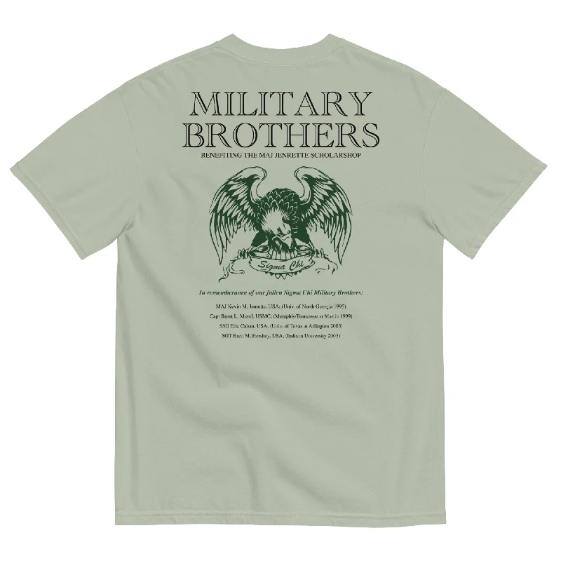 Men's eco - friendly recycled t - shirts for sustainable fashion choicesSigma Chi Military Sigs T-Shirt by Comfort Colors (2023)