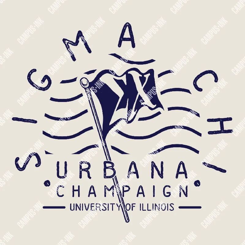 Men's mock - neck t - shirts with a modern and sleek styleSigma Chi Minimal Flag Design