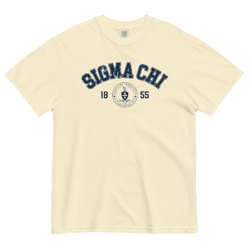 Men's eco - friendly recycled t - shirts for sustainable fashion choicesSigma Chi Old School T-Shirt by Comfort Colors (2023)