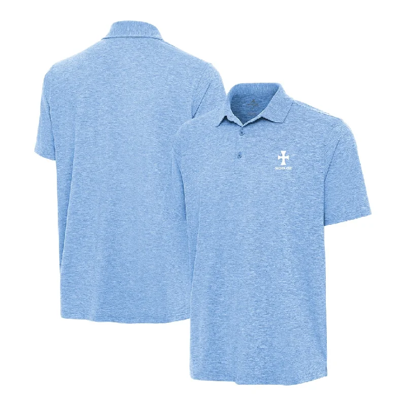 Men's button - front t - shirts with a unique artistic printSigma Chi Par 3 Polo in Heathered Blue