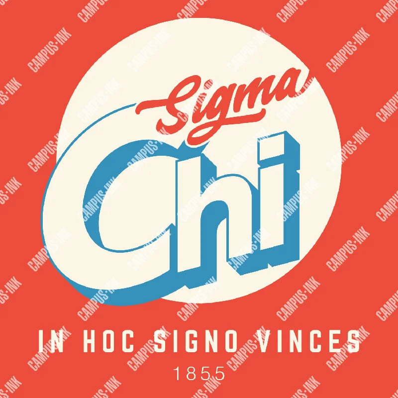 Men's polo t - shirts with a contrast collar for a preppy lookSigma Chi Retro Circle Design