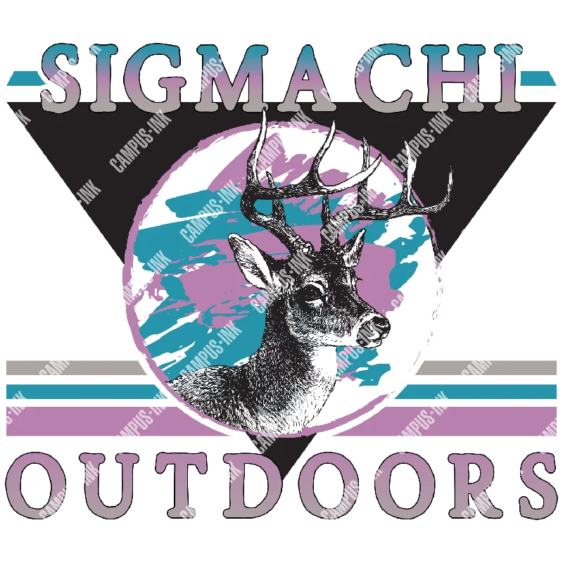 Men's thermal t - shirts with a high - neck design for cold weatherSigma Chi Retro Deer Design