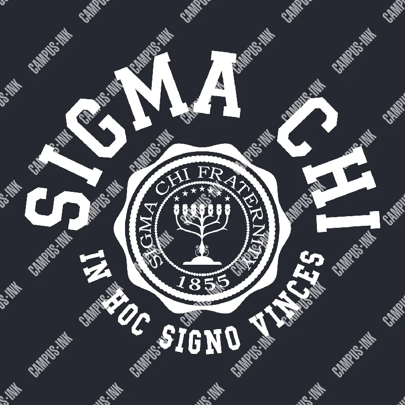 Men's button - front t - shirts with a unique artistic printSigma Chi Seal Design