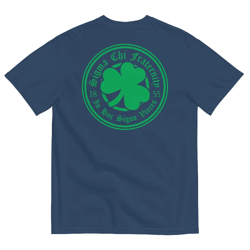 Men's smart - casual checkered t - shirts for semi - formal occasionsSigma Chi St.Pattys Day T-Shirt by Comfort Colors (2023)