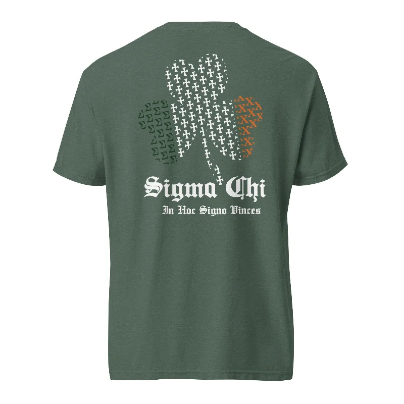 Men's distressed denim - look t - shirts with a rugged appealSigma Chi St. Patty's T-Shirt by Comfort Colors (2024)