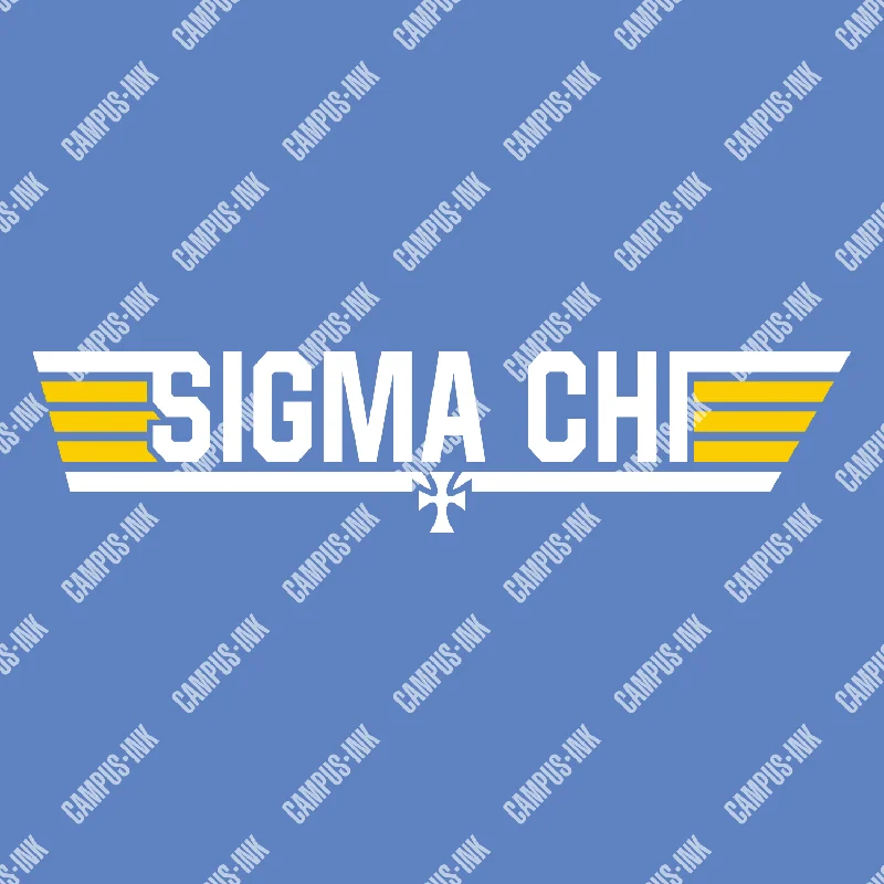 Men's plus - size pocket t - shirts with a classic lookSigma Chi Top Gun Design