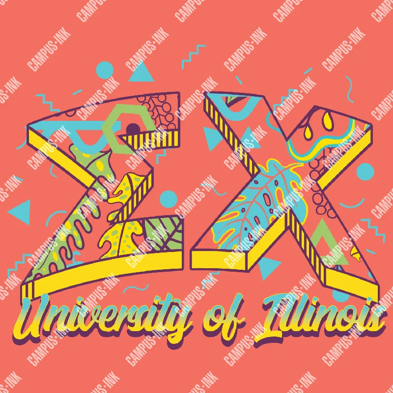 Men's UV - protection t - shirts for outdoor activities in the sunSigma Chi Tropical Letters Design