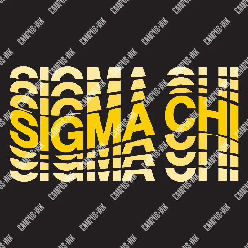 Men's mock - neck t - shirts with a modern and sleek styleSigma Chi Wave Design