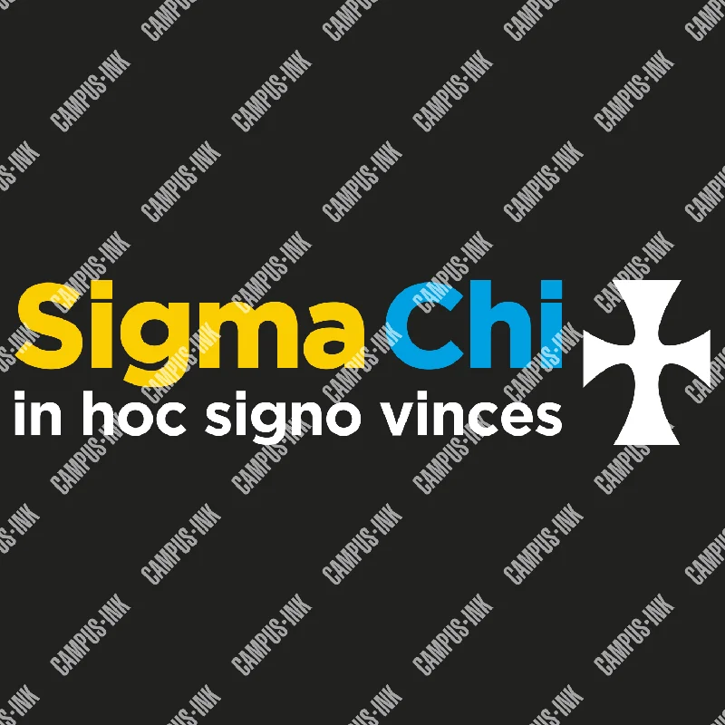 Men's organic cotton crew - neck t - shirts for everyday comfortSigma Chi White Cross Color Wordmark Design Men's organic cotton crew - neck t - shirts for everyday comfortSigma Chi White Cross Color Wordmark Design
