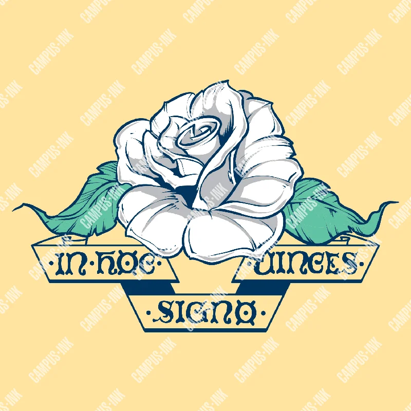 Men's slim - fit graphic t - shirts with vintage rock band printsSigma Chi White Rose Design