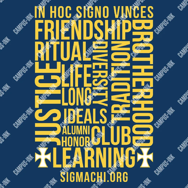 Men's tie - dye t - shirts with a bohemian styleSigma Chi Word Box Design