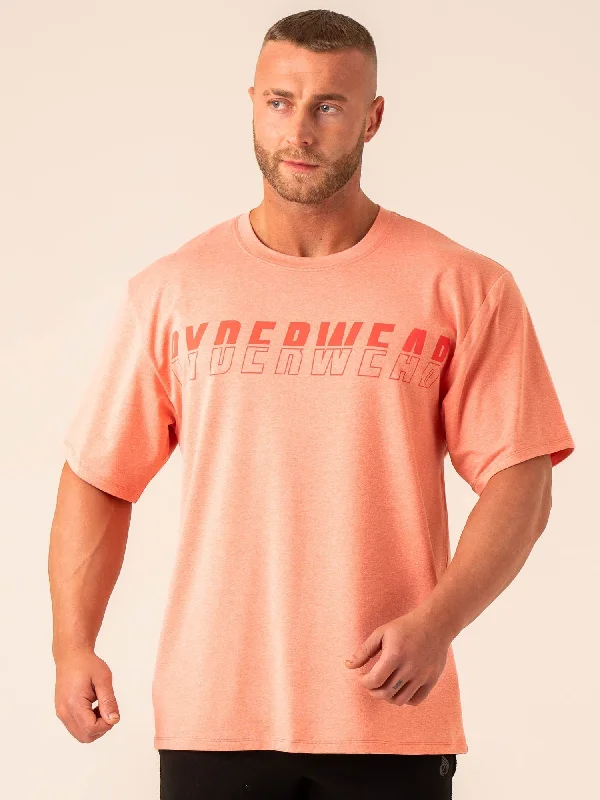 Men's UV - protection t - shirts for outdoor activities in the sunSoft Tech Oversized T-Shirt - Coral Marl