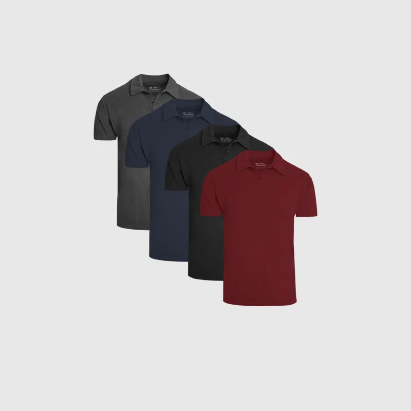 Men's slim - fit graphic t - shirts with vintage rock band printsWinter Polo 4-Pack