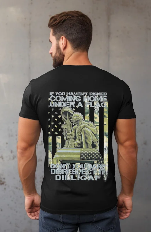 Men's smart - casual checkered t - shirts for semi - formal occasionsStand for the Respect Flag Tee