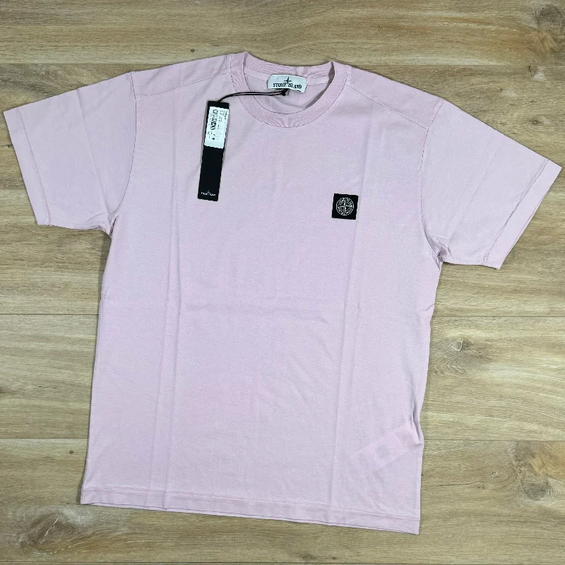 Men's UV - protection t - shirts for outdoor activities in the sunStone Island Patch Logo T-Shirt in Pink