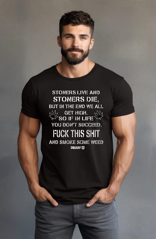 Men's plus - size pocket t - shirts with a classic lookStoners Live and Stoners Die T-Shirt