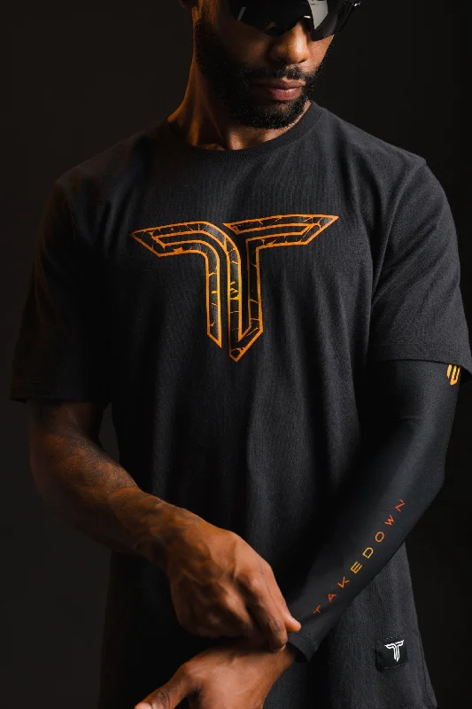 Men's polo t - shirts with a contrast collar for a preppy lookMagma T Icon T-Shirt - Lava Black