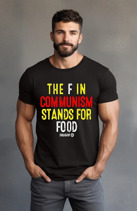 Men's button - front t - shirts with a unique artistic printThe F in Communism T-Shirt