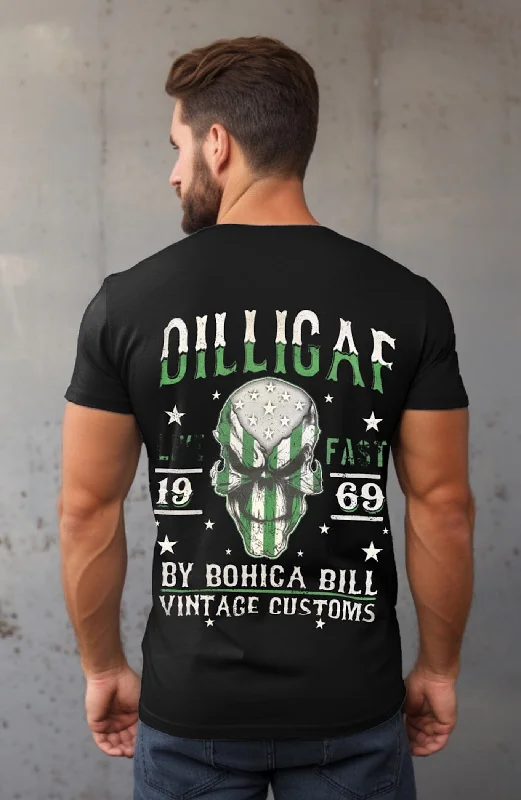 Men's slim - fit graphic t - shirts with vintage rock band printsThe Punisher