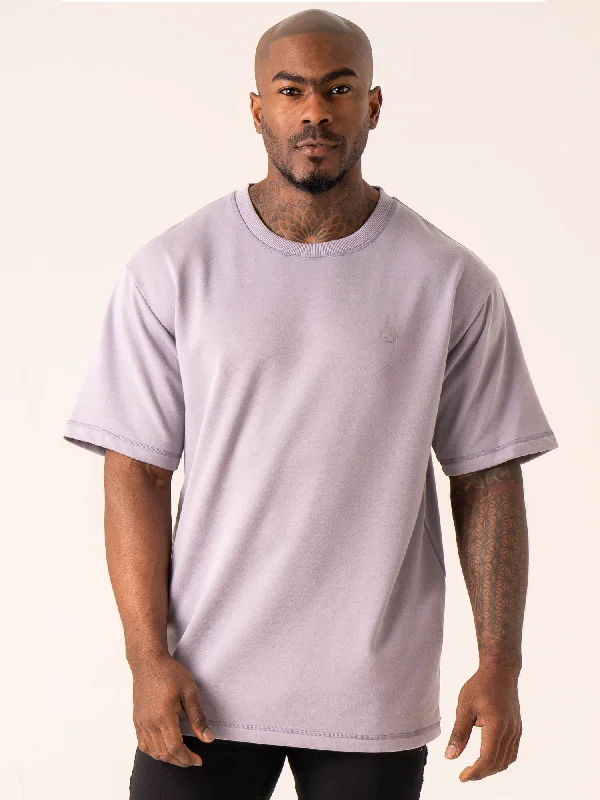 Men's antimicrobial t - shirts for odor - free freshness during travelThrowback Oversized Fleece T-Shirt - Lavender