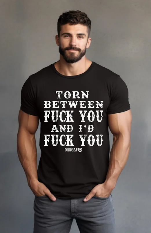 Men's eco - friendly recycled t - shirts for sustainable fashion choicesTorn Between T-Shirt