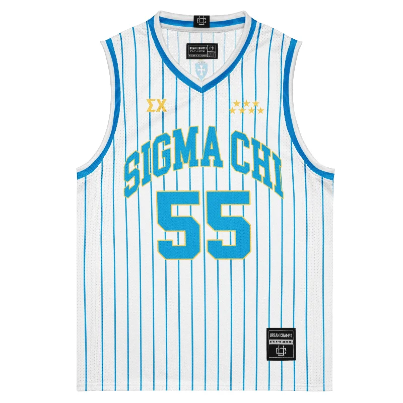 Men's plus - size pocket t - shirts with a classic lookSigma Chi Urban Champs Basketball Jersey