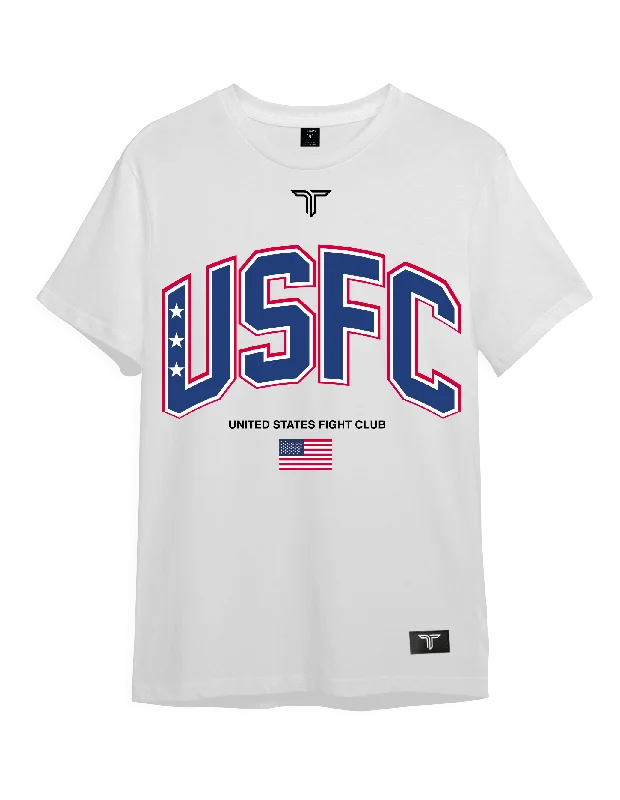 Men's distressed denim - look t - shirts with a rugged appealUSFC T-Shirt - White